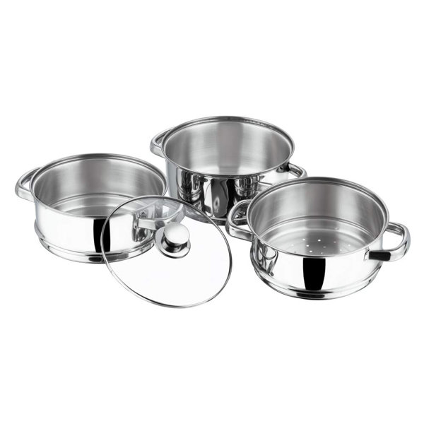 Symple Stuff Vinod 3 Tier Food Steamer for Induction Hob, Vegetable and